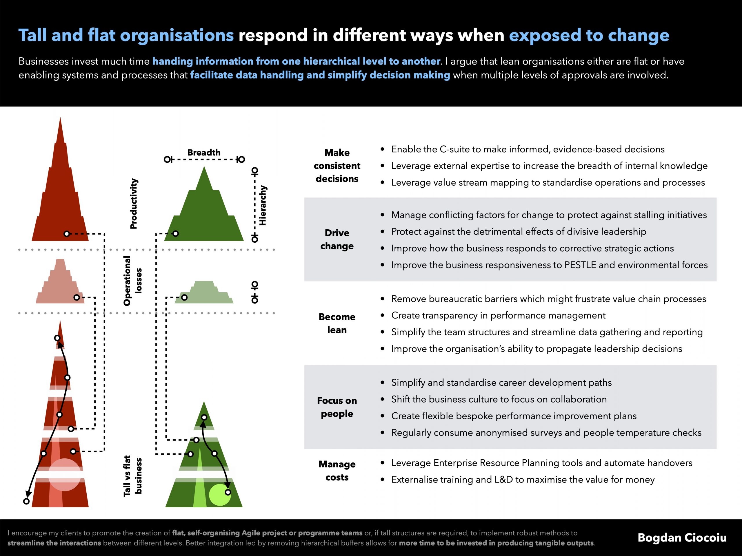 Tall and flat organizations respond in different ways when exposed to change - Bogdan Ciocoiu